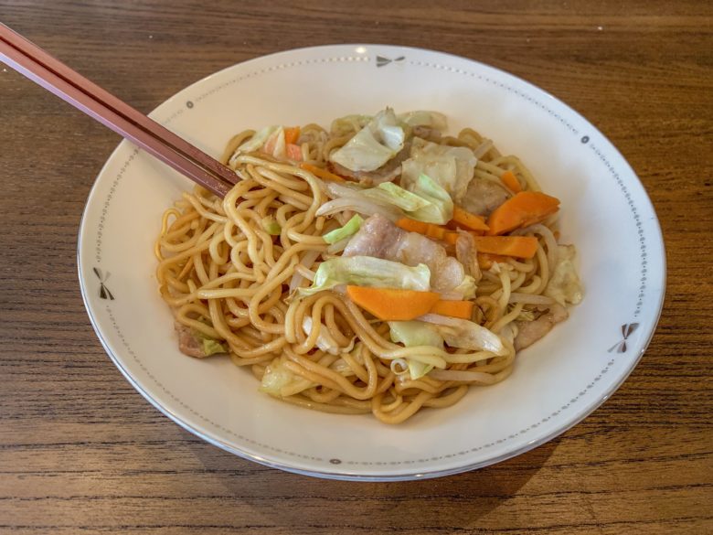 ヘルシオで作った焼きそば