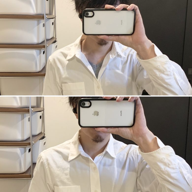 グンゼYGダブルホットでYシャツを着た様子